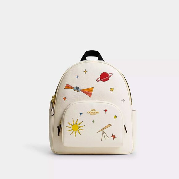 Coach X Observed By Us Court Backpack In Leather- Chalk Multi Bag CU389 NWT - Picture 1 of 6